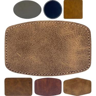 Imagem de Manchas de couro sintético laserável em couro sintético com gravação a laser com adesivo prensado a quente para gorro de beisebol/boné de caminhão (30 peças)