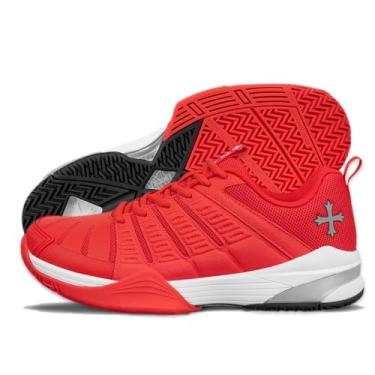 Imagem de Teuton AC1 - All Court - Tênis esportivo versátil para squash, tênis, padel, pickleball, handebol - ideal para superfícies duras, quadras sintéticas e brincadeiras de areia., Vermelho, 9.5 Women/8 Men