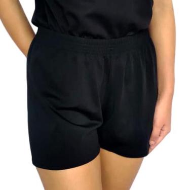 Imagem de Short Feminino Curto Soltinho Elástico Liso Suplex Pp ao Plus Size - S