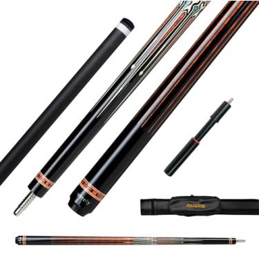 Imagem de Moyerely Taco de sinuca de fibra de carbono, bastão de sinuca de baixa deflexão de 11,8 mm/12,5 mm, bastão de sinuca profissional com estojo (MK2 + extensão, 12,5 mm)