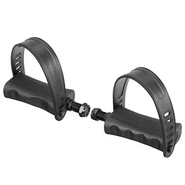 Imagem de X AUTOHAUX 1 par de pedais de bicicleta ergométrica com correias 9/40.6 cm peças de ciclismo eixo preto 14 mm