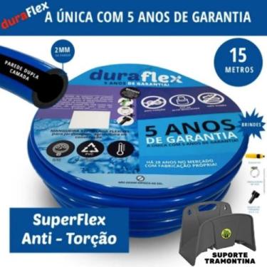 Imagem de Mangueira anti-torção Azul 15 Mts + Suporte Tramontina - Duraflex