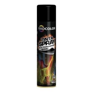 Imagem de Tinta Spray Alta Temperatura 600c Preto Fosco 400ml - Radcolor Radnaq