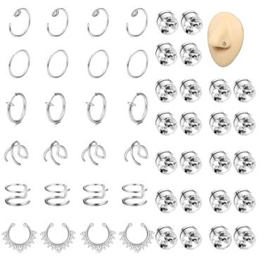 Imagem de ORAZIO Anéis de nariz falsos para mulheres homens piercing de septo magnético piercing de nariz magnético piercing de septo falso piercing de nariz punhos de nariz para nariz não perfurado, Zircônia cúbica