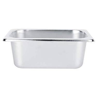 Imagem de Bacia de aço inoxidável Bacia de buffet Bacia de alimentos Recipiente de alimentos Material prático grosso para hotéis cozinhas lojas de chá de leite lojas buffet kitchething