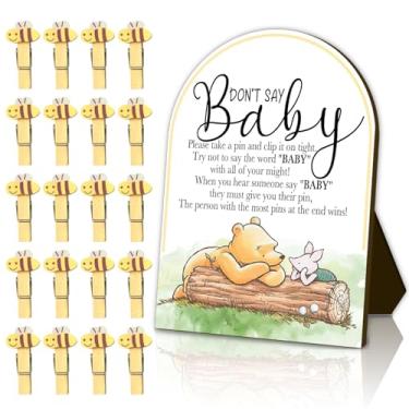 Imagem de Ursinho fofo Pooh decorações reveladoras de gênero - Ursinho Urso Fofo Pooh Placa de Mesa de Chá de Bebê Centros de Mesa - Jogos de Chá de Bebê Pooh Artigos de Aniversário Decorações de Festa