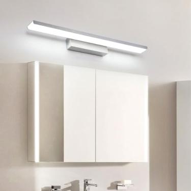 Imagem de GZZBMY Candeeiros de parede LED espelho de banheiro luz moderna arandela de parede de alumínio acrílico imagem sobre espelho barbeador de maquiagem guarda-roupa quarto sala de estar (luz branca