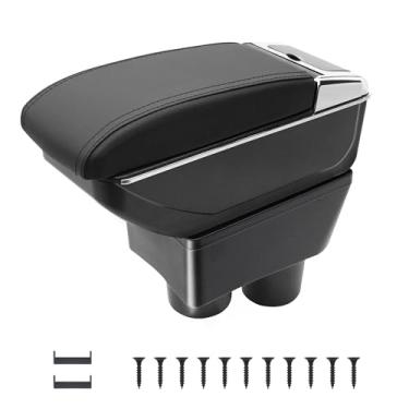 Imagem de YJYWZH Apoio De Braço Automotivo Compatível Com Nissan Versa 2012-2019, Organizador Camada Dupla, Console Central Porta-Copos, Braço, Acessórios Automotivos