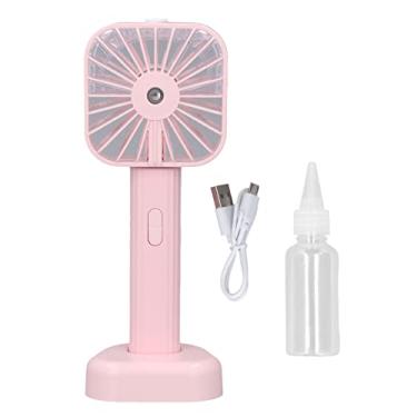 Imagem de Fã de fã de névoa de manuseio manuseado portátil operado por bateria USB Recarregável Spray spray de resfriamento para viajar ao ar livre (Pinkish)