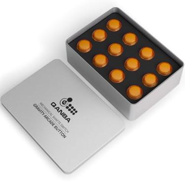 Imagem de qanba Gravity Ks Mechanical Arcade Buttons 24mm Snap-in Mechanical Pushbutton (Boxed (Clear Orange E11(12 pcs))