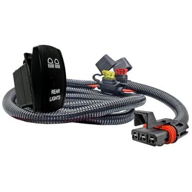 Imagem de Kit de fios de plugue de barra Power Bus com interruptor basculante liga/desliga para luzes traseiras compatível com Polaris Pulse Power Busbar RZR Pro Ranger Crew XP 2018-2023