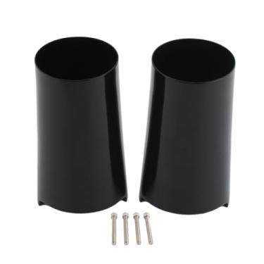 Imagem de KiBcsLic 2 peças de de proteção deslizante de garfo dianteiro para motocicletas, protetores de proteção deslizante de garfo de metal para Fat Boy Electra, Preto