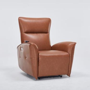 Imagem de Poltrona do Papai Cinema Elétrica Quebec com Massagem Aquecimento Entrada USB/USB-C PU Caramelo G94 - Laura Lar