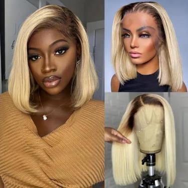 Imagem de Peruca frontal de renda Munx Ombre Bob 35cm Cabelo humano 180% de dens