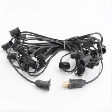 Imagem de Corda de luz de Natal Encoidoz 25FT C7 preta ao ar livre