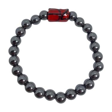 Imagem de Pulseira Pomba Gira Firma Hematita E Silicone