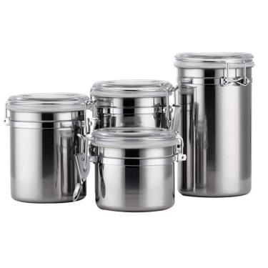 Imagem de Conjunto De 4 Potes Herméticos Para Mantimento De Aço Inox