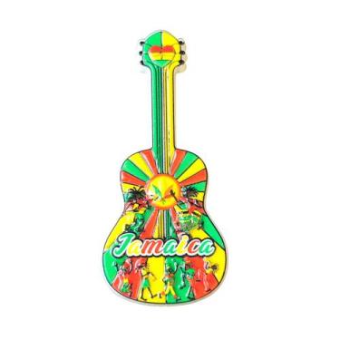 Imagem de Lembrança de guitarra Jamaica, resina 3D, ímã de geladeira - yiweisai