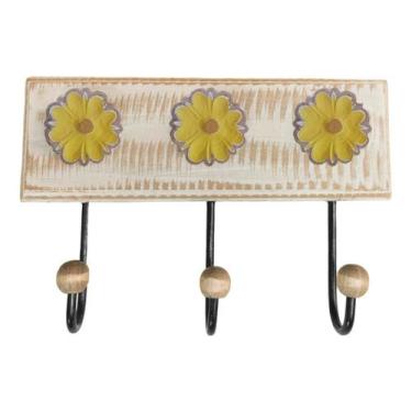 Imagem de Cabideiro Toalheiro 3 Ganchos Madeira e Ferro Artesanal. - Estilo Rúst