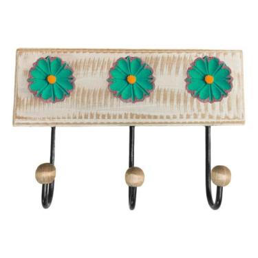 Imagem de Cabideiro Toalheiro 3 Ganchos Madeira e Ferro Artesanal. - Estilo Rúst