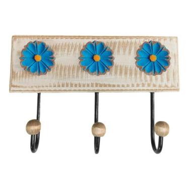 Imagem de Cabideiro Toalheiro 3 Ganchos Madeira e Ferro Artesanal. - Estilo Rúst