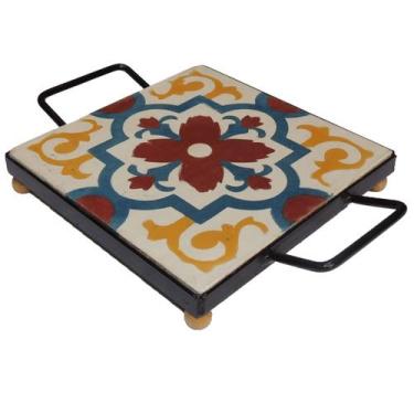 Imagem de Descanso de Panela Apoio De Mesa Ladrilho Hidráulico P/ Travessa - Est