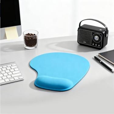 Imagem de Mouse pad de descanso de pulso de espuma viscoelástica com base antiderrapante, 22,5 x 19,2 cm para computador, casa, escritório, café