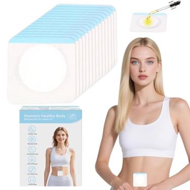 Imagem de Remendos de óleo de rícino para umbigo – 100 almofadas autoadesivas descartáveis de algodão orgânico, à prova de vazamento e respiráveis, envoltórios de óleo de rícino sem lavagem para umbigo, abdômen