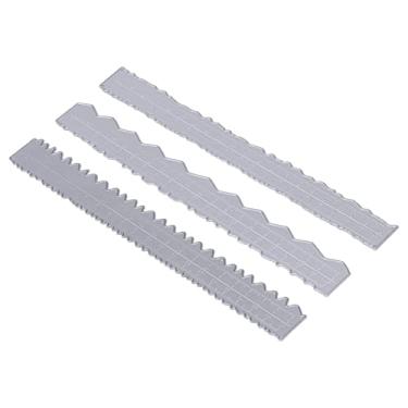 Imagem de Generic Régua de Bordas Irregulares Atraentes Com 3 Unidades, Gravação Em Aço Carbono para Fazer você Mesmo, Ferramenta Leve de Fabricação de Cartões, para Suprimentos de Fabricação de Cartões, para Artesanato Em Papel