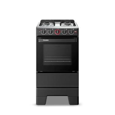 Imagem de Fogão a Gás Mesa Inox Forno 50L Limpa Fácil e Acendimento Automático Esmaltec IDEAL Super F4IAP Cor Preto 4 bocas Bivolt