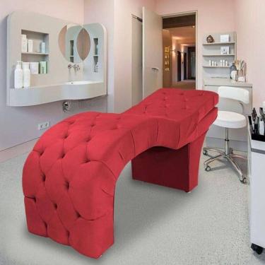 Imagem de Maca Para Estética Facial Cílios Sobrancelhas Veludo Maíra Vermelho