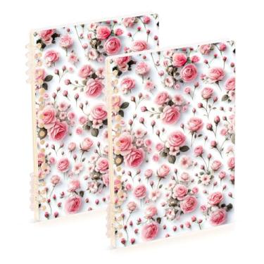 Imagem de Burbuja Cadernos com nome, papel pautado universitário A5 com 60 folhas, fichário para escritório, 2 unidades