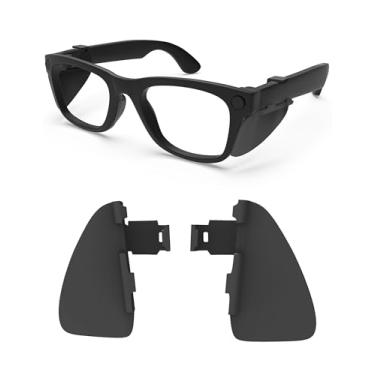 Imagem de MYCOURAG Óculos de segurança protetores laterais para óculos de sol Ray-Ban Meta RW4006/RW4008/RW4009/RW4009F/RW4010 e óculos de sol Oakley Meta HSTN - cinza