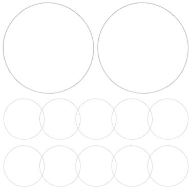 Imagem de YuGtcen 12 argolas de anel de macramê, anéis de apanhador de sonhos de 250 mm de 250 mm, argolas de metal prata para artesanato faça você mesmo, grinalda floral, decoração de casa e pendurar na parede