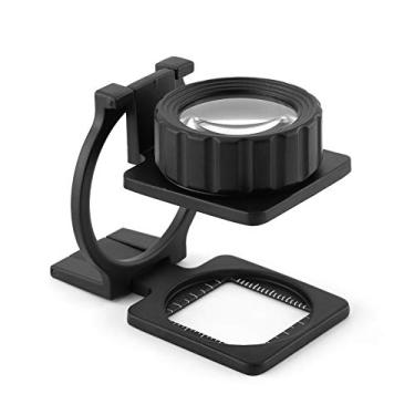 Imagem de EVGATSAUTO Lupa Dobrável de Liga de Zinco Com Ampliação de 15X Com Escala de Medição para Leitura de Joias e Reparo de Relógios