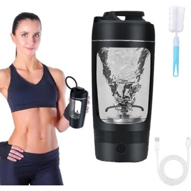Imagem de CADWON Coqueteleira elétrica, misturador de proteína recarregável de 680 g para shakes esportivos de academia e substitutos de refeição (preto, 1 peça)
