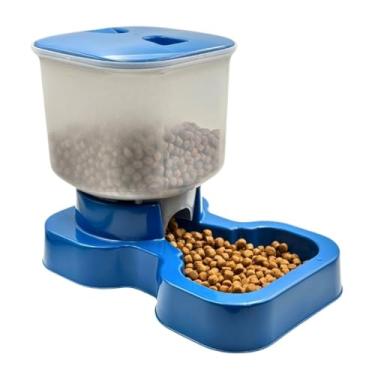 Imagem de Comedouro e Bebedouro Automático para Cães e Gatos | Kit Grande Porte 10L Água e 8L Ração(AZUL - COMEDOURO MENPLAST)