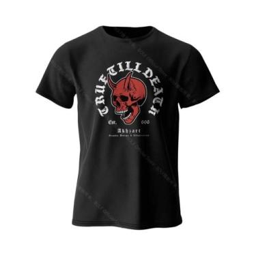 Imagem de Camiseta De Algodão Estampada Com Esqueleto Gótico Oversized Para Home