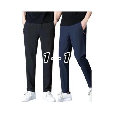 Imagem de Calças Jogger Masculinas plus Size Casuais Com Cintura Elástica, Estil