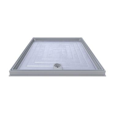 Imagem de Tampão Articulado C Rebaixo Passagem Inspeção Cinza 40x40cm