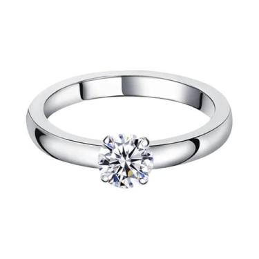 Imagem de Anel De Noivado Solitário Feminino De 1.5 CT Em Aço Inoxidável Com Zir