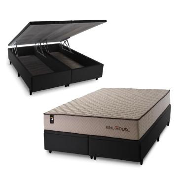 Imagem de Cama Box Baú San Diego Espuma D33 158x198 Preto King House