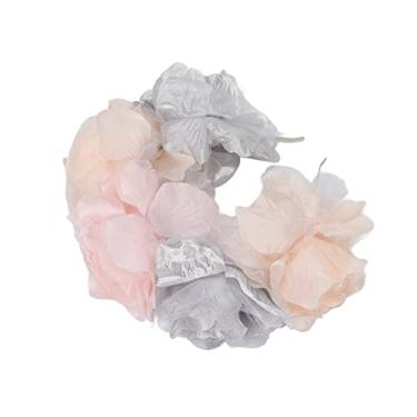 Imagem de Guirlanda de casamento, simulação de coroa de flores fino acabamento feito à mão ajustável para festivais de casamento para acessórios de foto (cor )