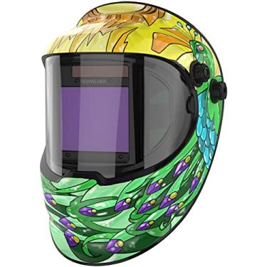 Imagem de YESWELDER Capacete de soldagem de prata de escurecimento automático de cor verdadeira de visualização grande com vista lateral, 4 sensores de arco de sombra ampla 4/5-9/9-13 máscara de soldador para plasma de moagem TIG MIG ARC LYG-Q800D-PC
