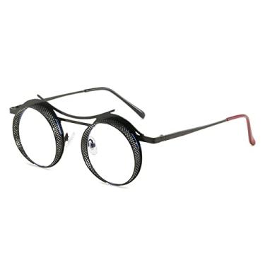 Imagem de Óculos de Sol Design Steampunk Masculino Feminino Retro Gótico Redondo Óculos Masculino Moda Metal Óculos de Condução UV400, C11 Transparente, OUTRO