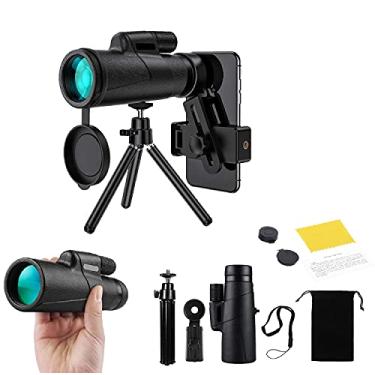 Imagem de Monóculo 12X50 HD com prisma óptico total e telescópio de foco duplo, à prova d'água, lunetas portáteis para observação de pássaros