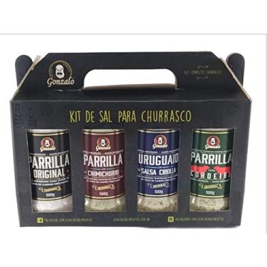 Imagem de Kit Churrasco Sal Parrilla Uruguaio Original Gozalo 4 X 500g