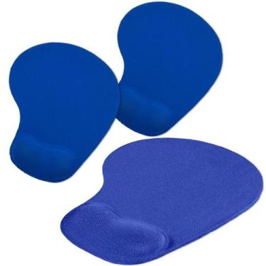Imagem de Kit 3x Mouse Pad Ergonômico com Apoio de Punho Topget Azul