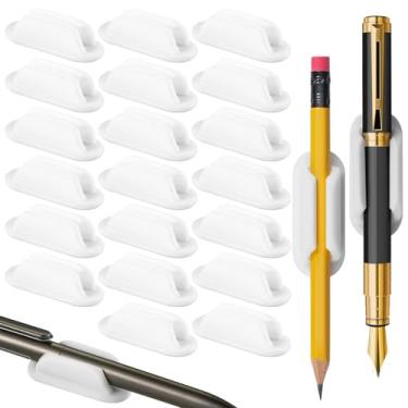 Imagem de VZZNN 20 porta-lápis adesivos para mesa, suporte de lápis de silicone para notebook, suporte de marcador para prancheta e parede, acessórios de mesa de sala de aula, escola, escritório, material para