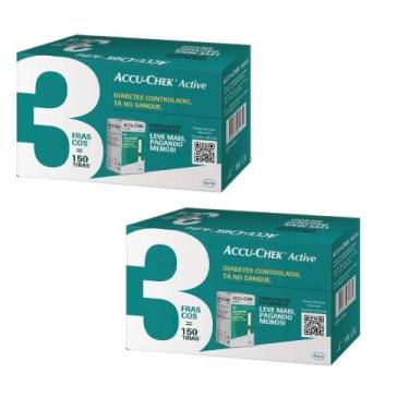 Imagem de Kit Accu-Chek Active Tiras Medidoras De Glicose Com 2 Caixas De 150 Un